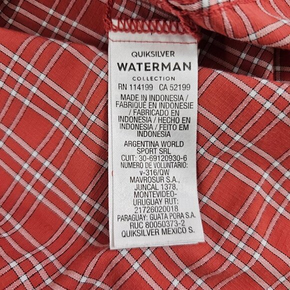 Quiksilver Waterman Regular Fit Men’s Plaid Vented Outdoor Nylon Shirt - Medium* - Picture 16 of 16